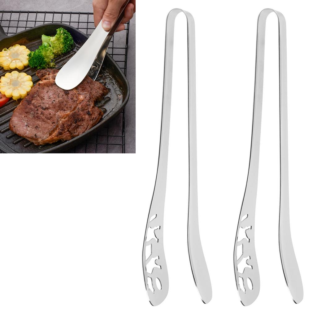 2Pcs Food Tongs Thickened Anti Scalding 304 Stainless Steel Steak BBQ Baking Clip