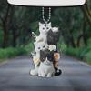Cute Cat Car Mirror Hanging Accessories - 2D Flat Acrylic Kitten Christma Tree Ornament Decoration Car Rear View Mirror Charm - Car Interior Rearview