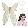 Magical Mermaid Fairy Wings Headpiece With Stickers Angel Wings Colorful Elf Cosplay Wing for Women Girls