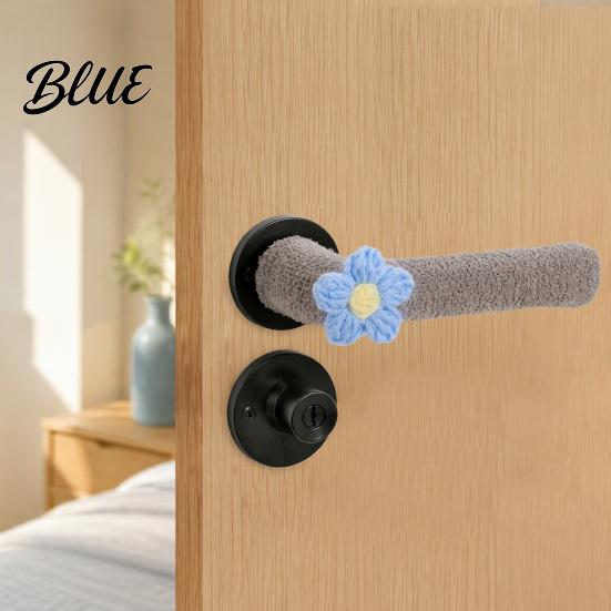 Easy Install Door Handle Cover 2/4Pcs Flower Cover, Anti-collision Knob Protector, Anti-Static Lever Sleeve Set Anti-Freeze for Home Office