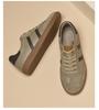 Men's Korean Style Low-Top Genuine Leather Canvas Board Shoes: Casual Flat Bottom Sports Shoes for Spring & Autumn
