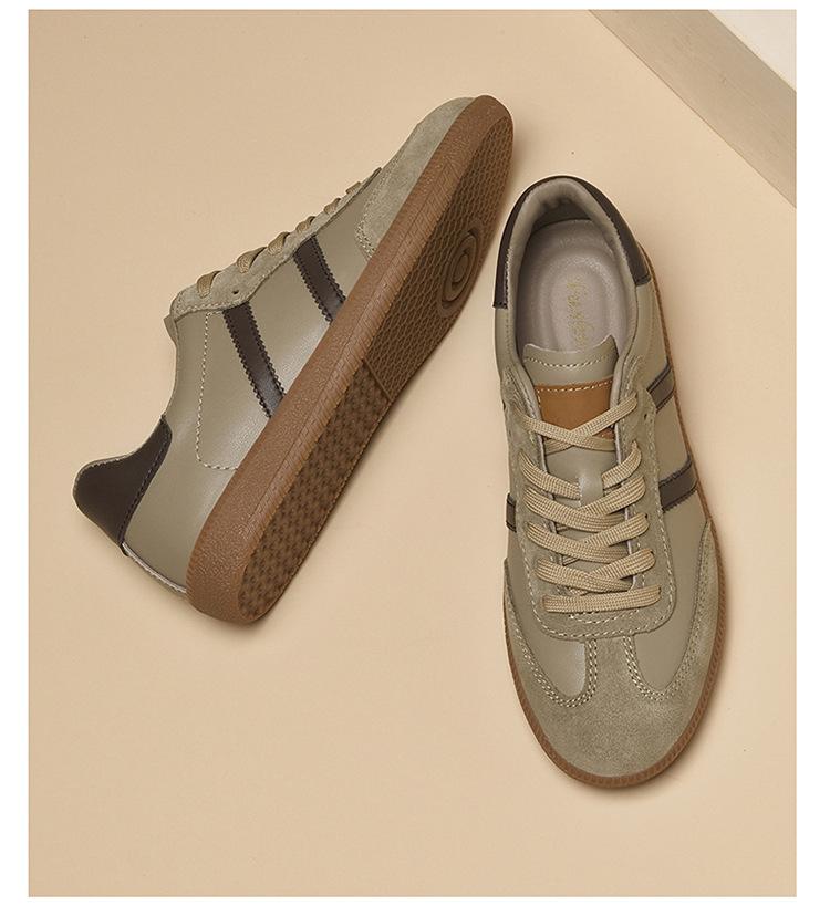 Men's Korean Style Low-Top Genuine Leather Canvas Board Shoes: Casual Flat Bottom Sports Shoes for Spring & Autumn