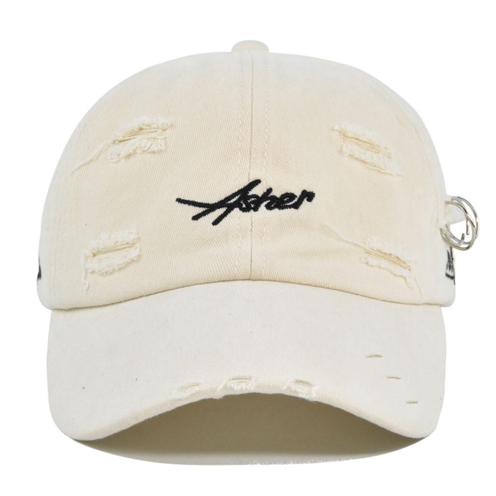 Tongue Duck Hat Asher Letter Embroidered Baseball Hat Broken Holes Sun Shade