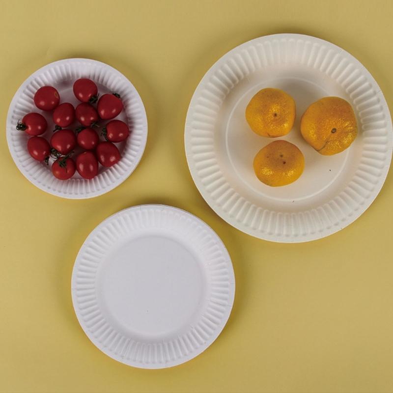 10pcs Large Disposable Paper Plates for Family Meals Biodegradable Dinnerware Degradable Tableware Kitchen Accessories
