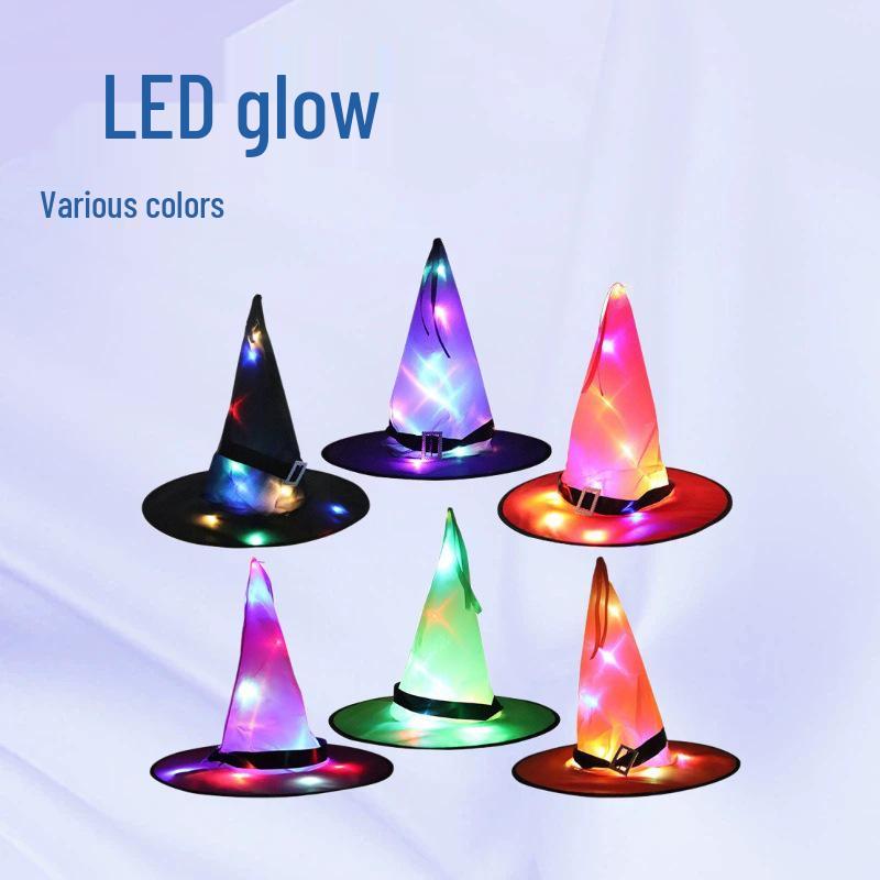 LED Light-up Witch Hat - Halloween Ghost Festival Decoration Prop