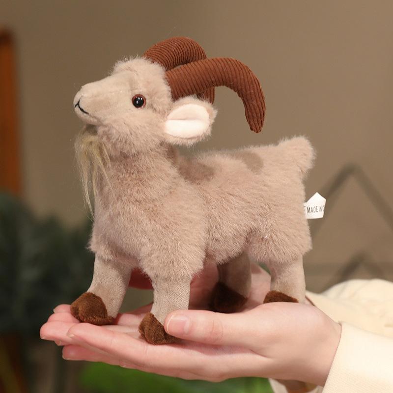Lovely Goat Plush Toy Cute Bighorn Sheep Stuffed Doll 1Pc 16/30cm Mini Pendant for Girls Gift School Bag Decoration