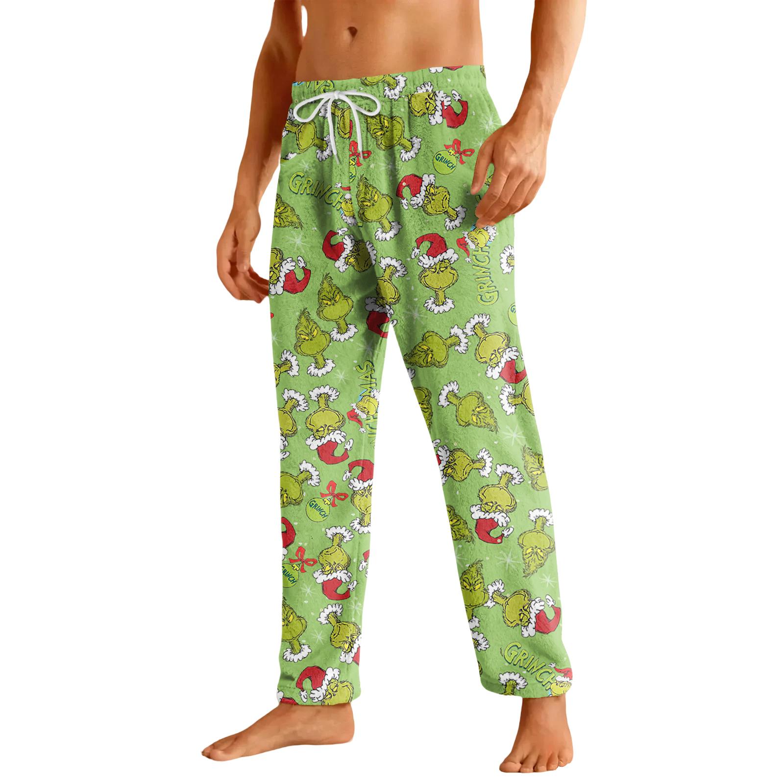 Men s Drawstring Pocket Flannel Casual Pants L