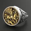 Men's Rings Handmade Jewelry Gifts Sovereign Saint George Portrait Roman Soldier Ring Fashion for Men Husband Boyfriend