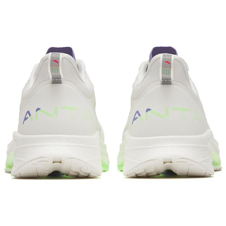 New Anta MACH 3.0 Cushioned Wear Resistant Lightweight Low Top Running Shoes Women's White Purple Green 122325583-2