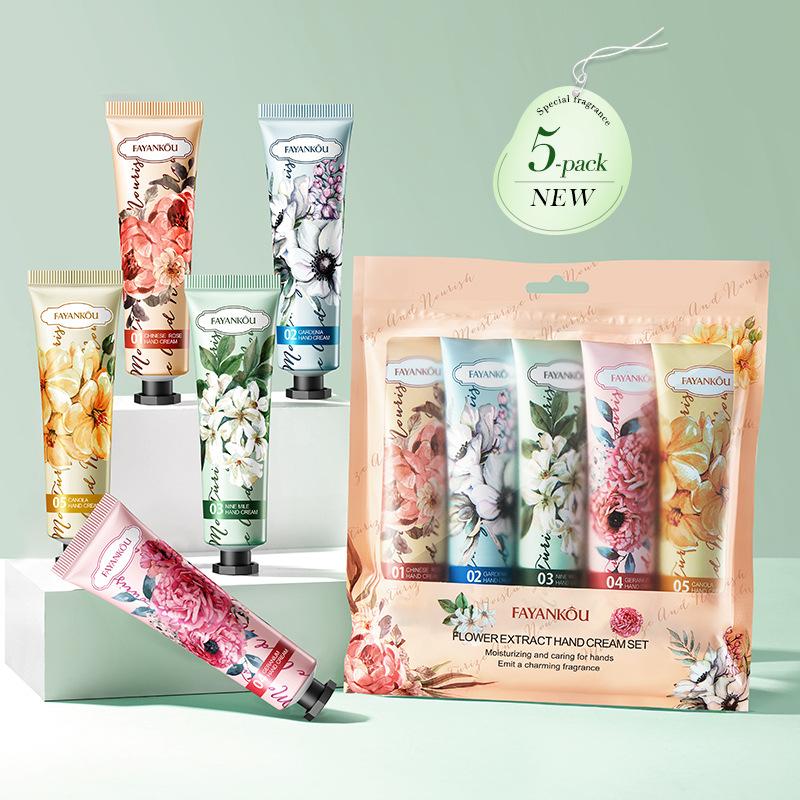 5pcs/box Christmas Gift Ice Cream Hand Cream Set 30g Fruit Fragrance Moisturizing Hydration