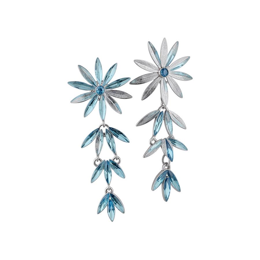 Elegant Rhinestone Flower Tassel Earrings - Light Luxury & Exquisite Design