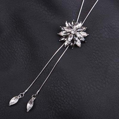 Simple And Fashionable, Long Crystal Gemstone Necklace Sweater Chain Decorative Chain