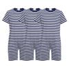3 Piezas Mono Rayado Adaptativo para Niños Cuello Redondo Manga Corta Longitud hasta el Muslo Espalda Anti-Rayas Cremallera Invisible para Cuidado de Necesidades Especiales