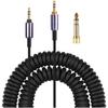 FOR SONY Headphones Replacement Coiled Audio Cable 1.5m Black Compatible With For Versatile Audio Connectivity.