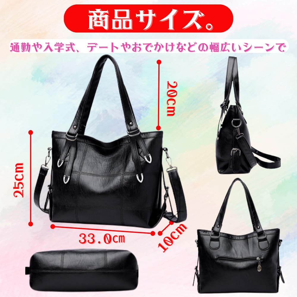 ORIJIRI Women's Popular Commuter Bag, Business Bag, Recruitment Bag, Tote Bag, A4 Size, Job Hunting Bag, Stylish, Large Capacity, 3-Way