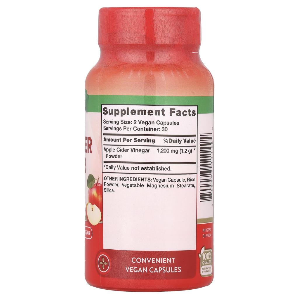 Nature'S Truth, Triple Strength Apple Cider Vinegar, 1,200Mg, 60 Veggie Caps (600Mg per Capsule)