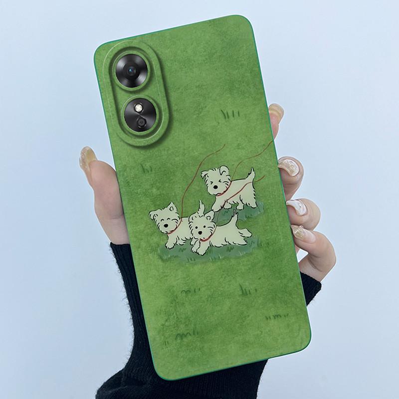 For OPPO A17 A17K 2022 CPH2477 Case Back Cover Cute Panda Sweet Girls Soft Silicone TPU Phone Case Shockproof Protective Casing