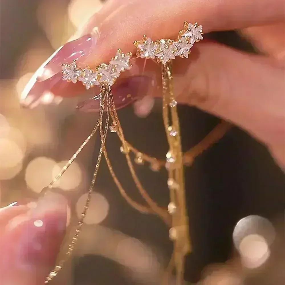 New Shiny Zircon Love Earrings for Women Fashionable Luxurious Personalized Prom Accessories Party Jewelry Anniversary Gifts