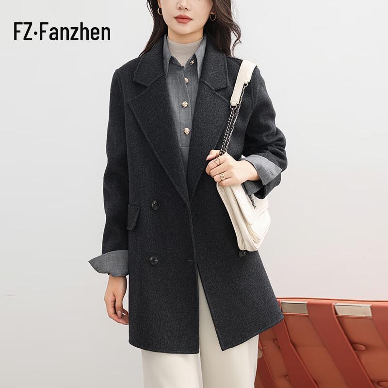 Fanzhen Women's 100% Wool Mid-Length Coat