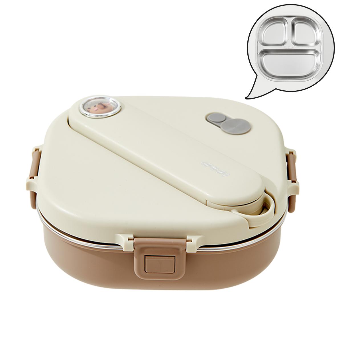 

WORTHBUY 800 мл Ланч-бокс бенто из нержавеющей стали 304 с 3/4 отделениями, подходит для микроволновой печи, большой вместимости, набор контейнеров для еды для студентов и взрослых