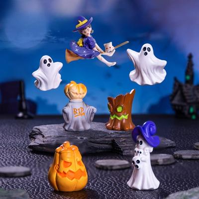 Mikro-Landschaft Halloween Kürbis Geist Figur Dekorative Accessoires Schreibtisch Kleine Ornamente