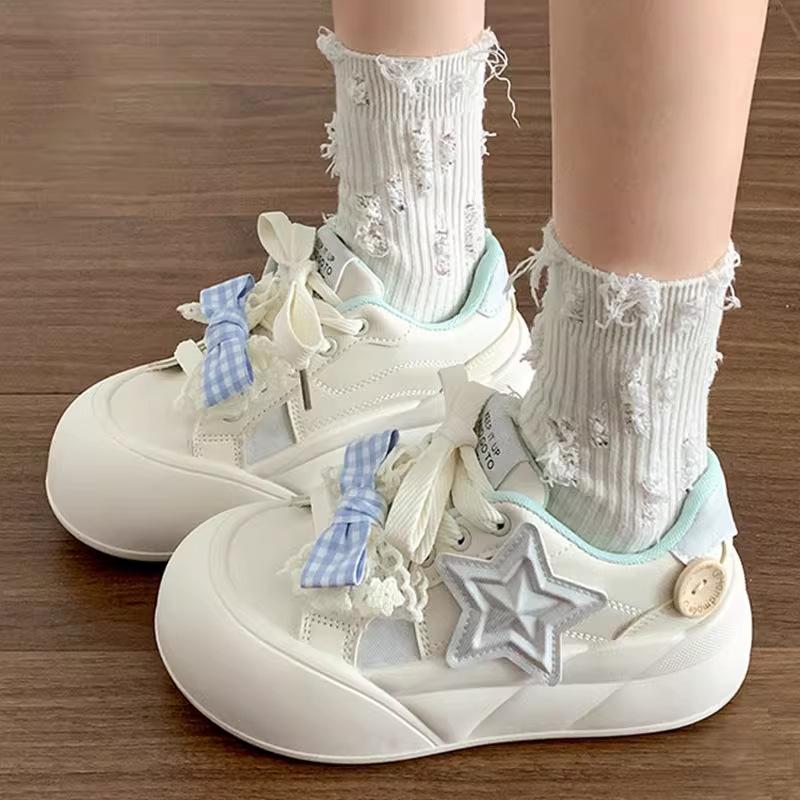 

Girls Shoes - Soft Sole, Round Toe, Versatile Thick-soled Casual Sneakers 28 синий