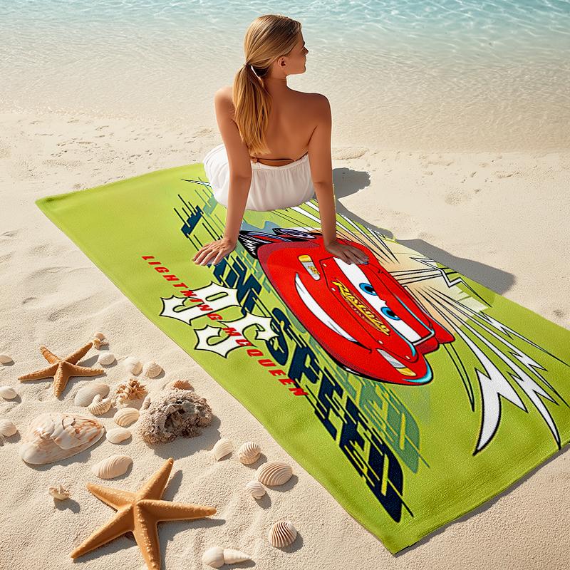 Lightning McQueen Beach Towel Outdoor Camping Beach Towel for Vacation Swim Outdoor Pool Absorbent Bath Towel