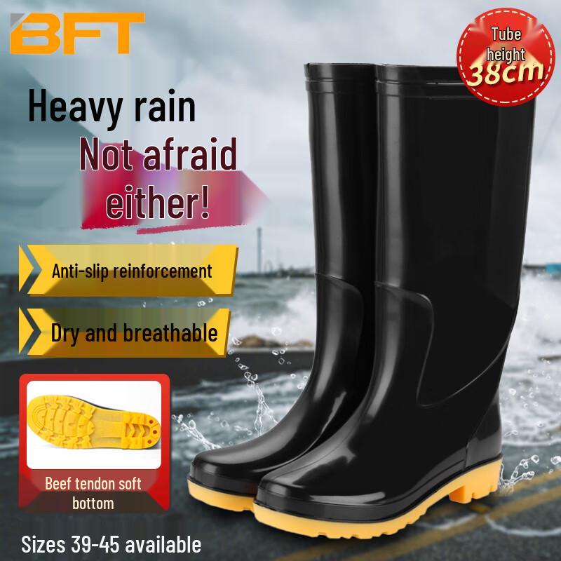 Beifu Te Men s Mid-High Waterproof Anti-Slip Rubber Rain Boots 41