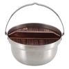 CAPTAIN STAG Outdoor Pot Camping Bonfire Pot with Wooden Lid 18cm Stainless Steel Made In Japan Made In Tsubame-Sanjo UH-4124