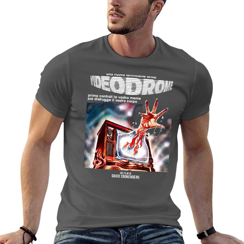 Horror Video Drome Tshirt Cotton T Shirts Unisex 100 T Shirt Custom Print Black Cotton Tshirt Plain For Unisex Package Tshirt