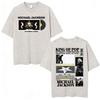 King of Pop Michael Jackson Tour Gewaschenes Vintage T-Shirt Herren Harajuku High Street T-Shirts Lässiges Baumwolle Übergroßes T-Shirt