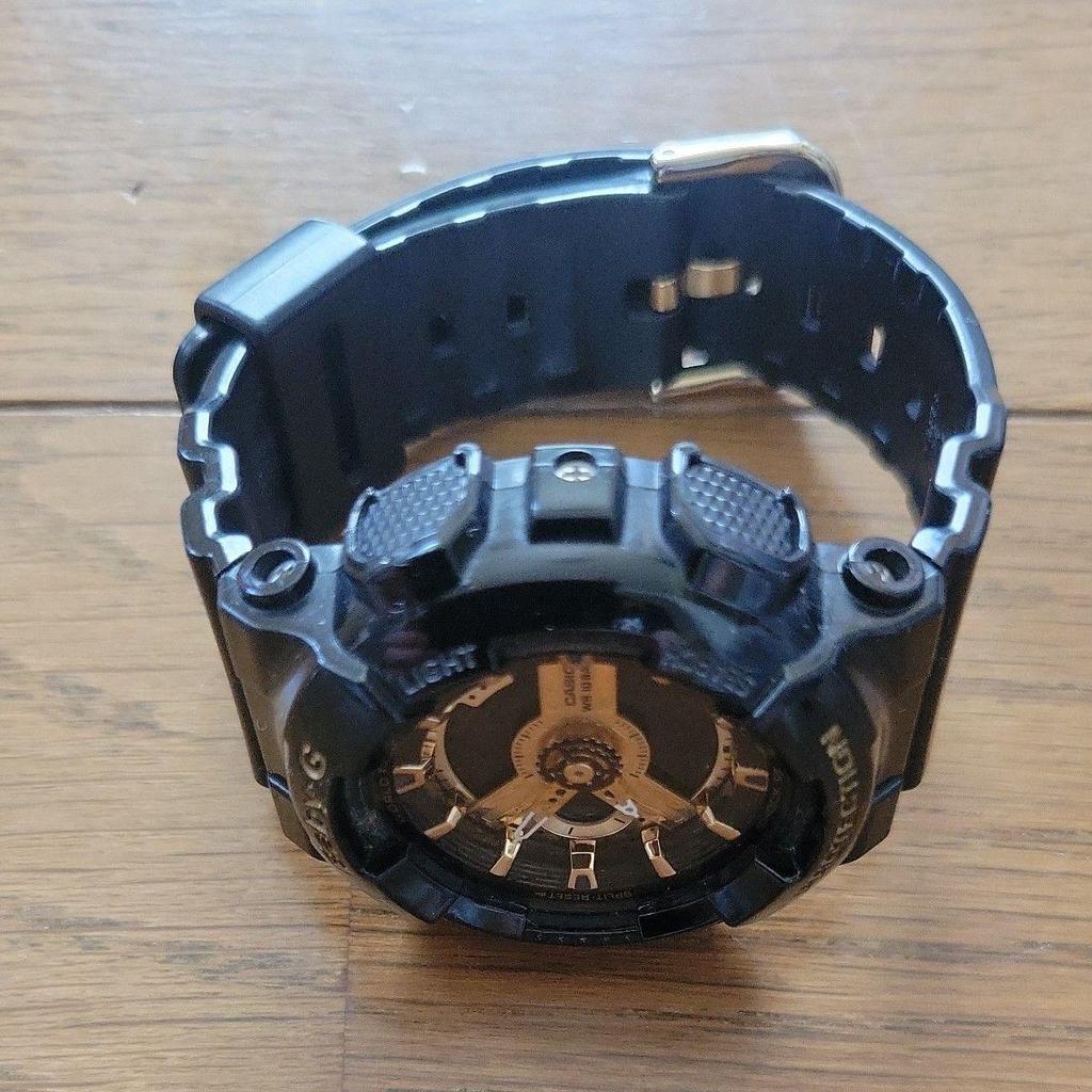 Used CASIO Baby-G BG-110 Ana-Digi Watch Black Gold