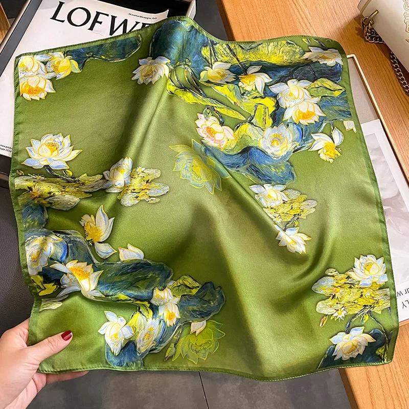 100% Echte Seide Schal Damen Design Quadratisch Kleines Taschentuch Haarband Stirnband Halstuch Damen Bandana