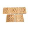 5 Pcs Heat Proof Bamboo Trivet Portable Heat Resistant Mat Durable Kitchen Hot Pads  Hot Dishes