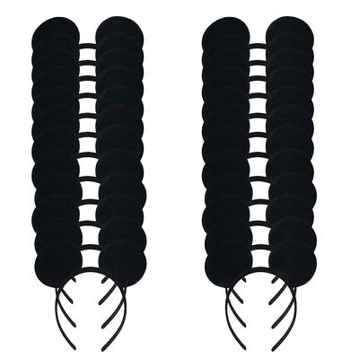 YOVEKAT Mickey Minnie Mouse Costume Deluxe Fabric Ear Headband Set In White Polka Dots for Boys and Girls Birthday Party Hair Baby Shower Halloween