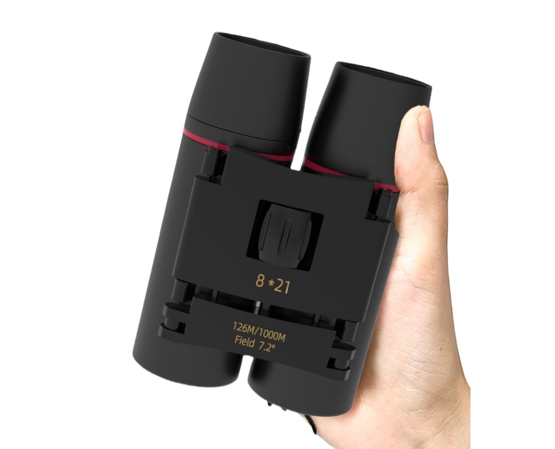 

8x21 Compact and for Live Opera and with Storage Bag and Ideal for and Sports Binoculars, Lightweight, Performances, Glasses, Concerts, чорний