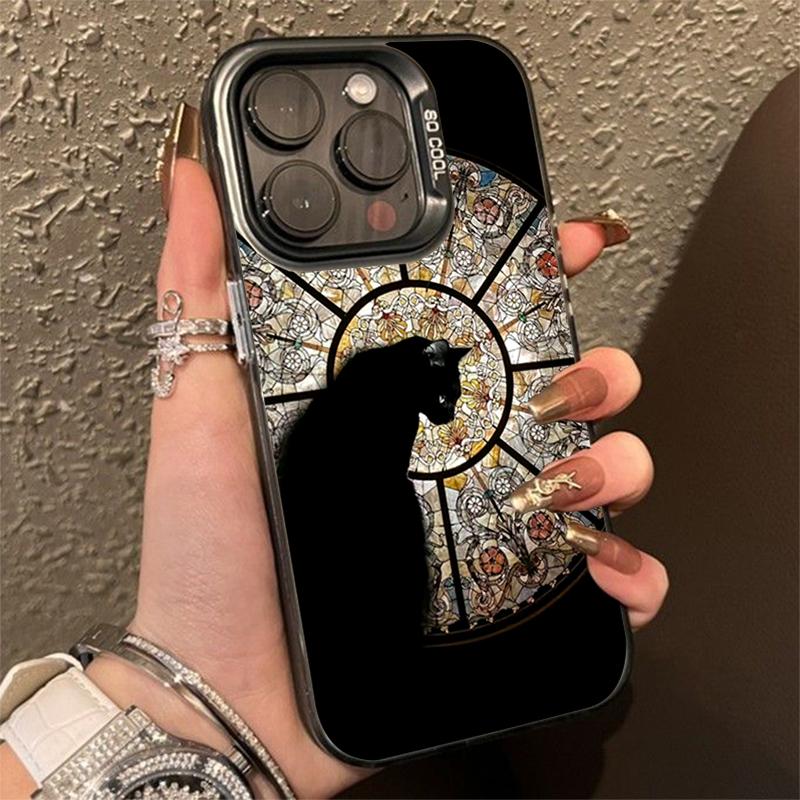 Luxury Castle Black Cat Phone Case for Samsung Galaxy S25 S24 Ultra S23 FE S21 S22 Plus A54 5G A55 A35 A25 A16 A15 A24 A34 Cover