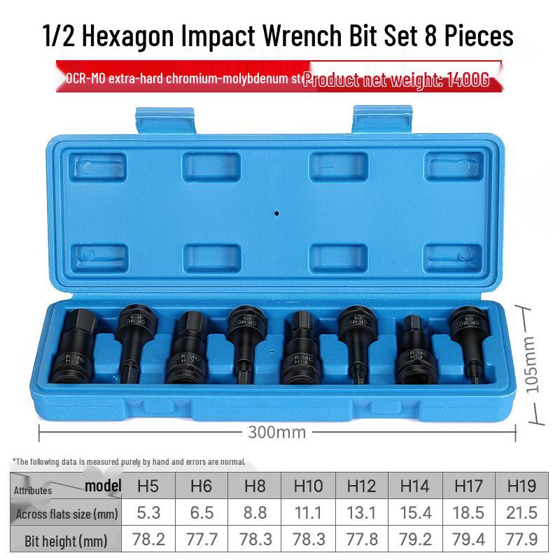 1/2'' Torx Impact Hex Bit Wrench with Magnetic Chrome Molybdenum Steel Head