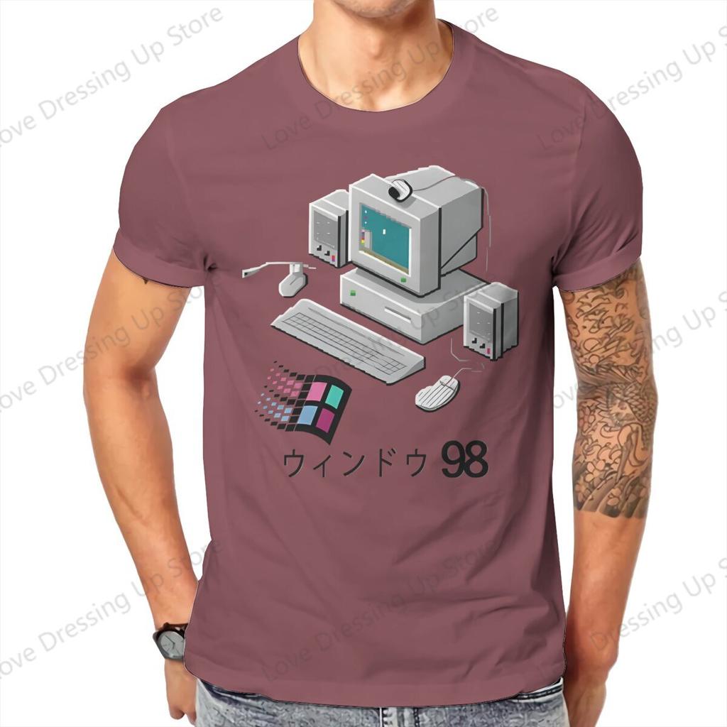 Windows 95 Computer System Accessories Vaporwave Retro T Shirt Graphic Unisex Tees Summer Clothing Cotton Crewneck Tshirt