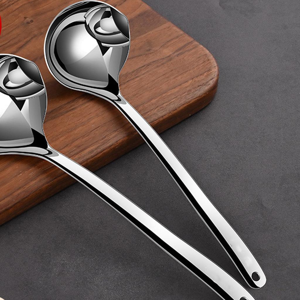 Functional 316 Stainless Steel Ladles with Fine Meshes Oil Filter Spoon for Easy Oil and Fat Removal in Cooking
