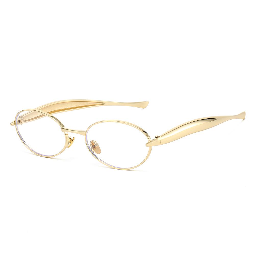 New Fashion Oval Sunglasses For Men And Women Uv400 Alloy Eyewear Fish-Shaped Sun Glasses High Quality Brand Designer