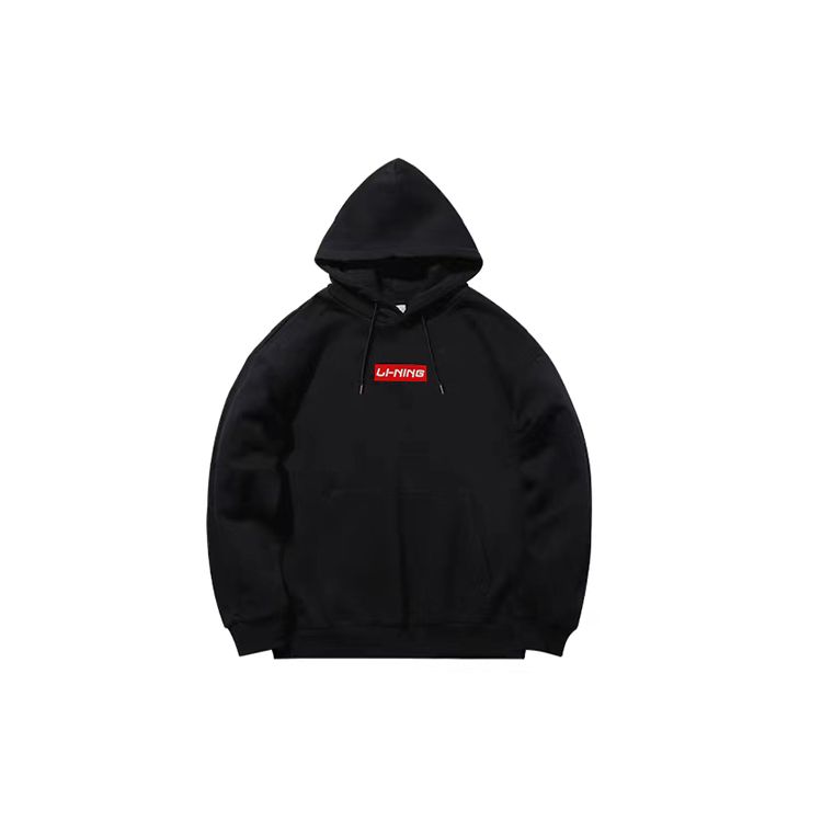 

Li Ning Campus Series Letter Hooded Pullover Sweatshirt Unisex sweatshirt Black YWDT417-3 XXL