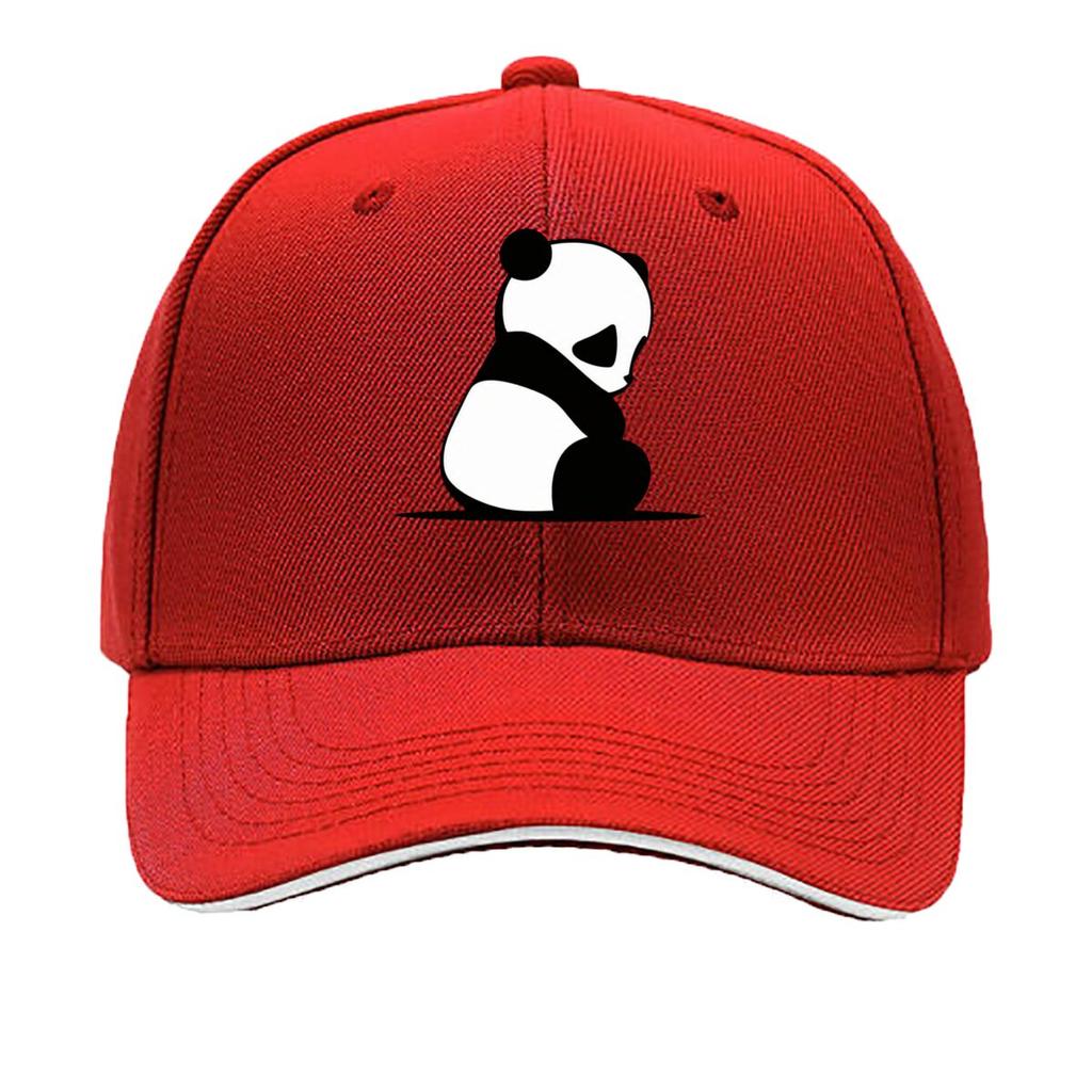 Cute Peeking Panda And Sitting Panda Illustration Sandwich Baseball Cap Sun Cap Outdoor Workouts Hat