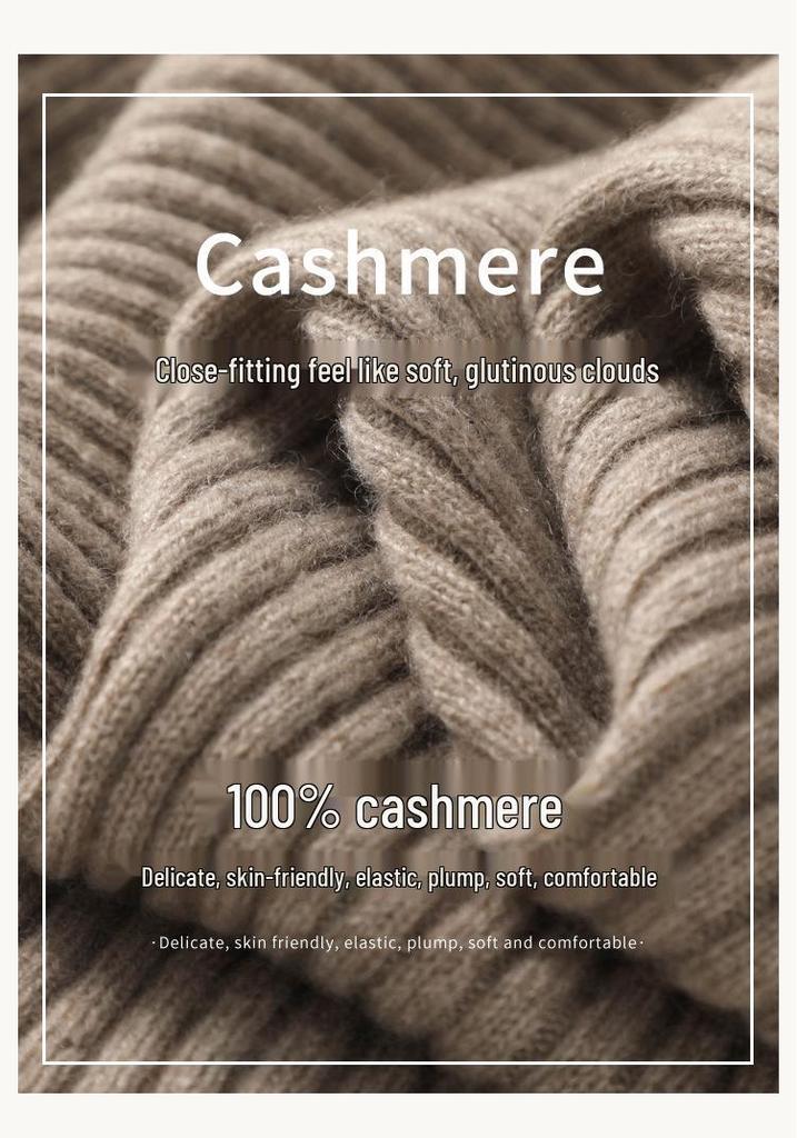 Women's Pure Cashmere V-Neck Cable Knit Sweater - Elegant, Slimming Autumn/Winter Top