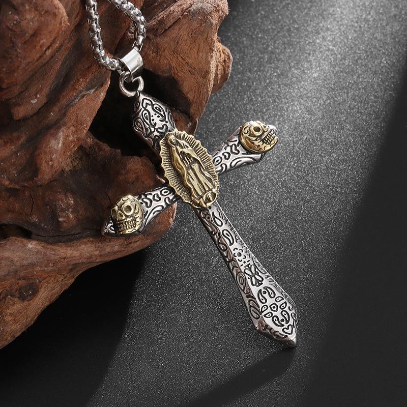 Virgin Cross Women's Clavicle Chain Fashion New Men's Jewelry High-Level Simple Pendant Necklace