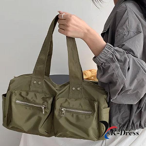Drum Two-Pocket Nylon Tote Bag (4 Colors)