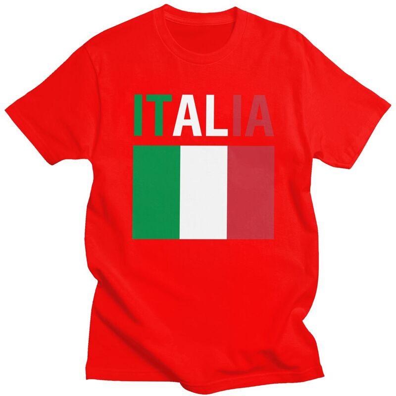 Мужские футболки с индивидуальным дизайном Флаг Италии Мужские футболки Гордость Италии Streetwear Топы Чистый хлопок Оверсайз Футболка Подарок S