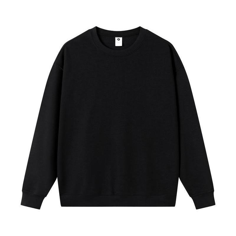 Women's White Korean-Style Crew Neck Pullover Sweatshirt - Pure Cotton, Trendy for Spring/Autumn 2024