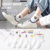 3 Pairs of Female Spring and Autumn Colorful Cute College Style White Student Tube Socks