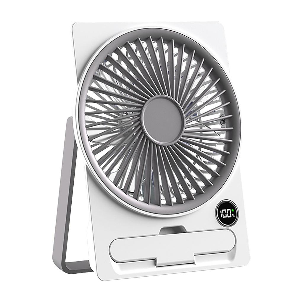 Ultra Thin Rechargeable Fan, Silent Desk Fan With Mobile Phone Holder, 180° Tilt Folding, Can Be Hung And Stood, Suitable For Home Desktop